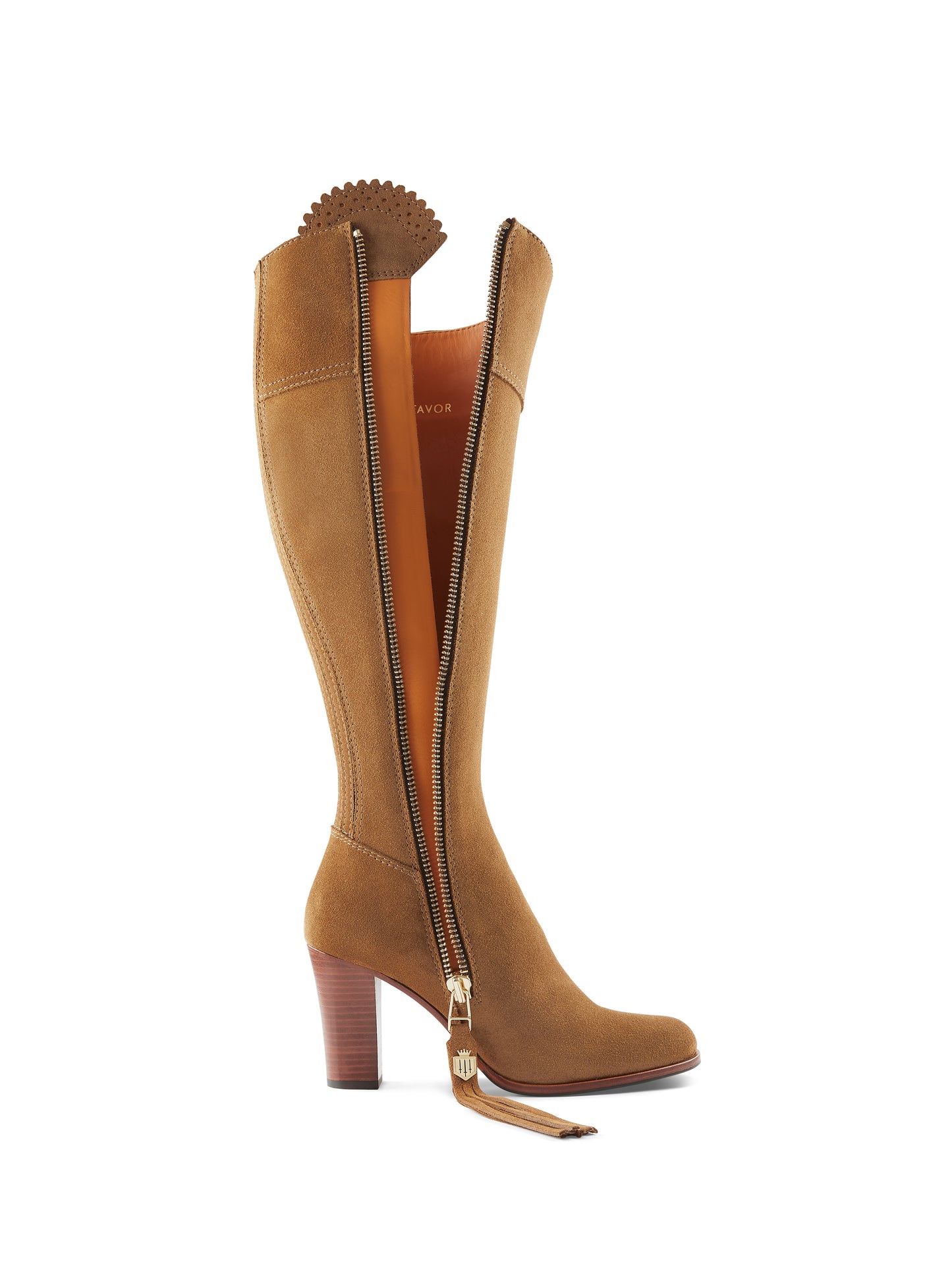 High Heeled Regina - Tan Suede (Sporting Fit)
