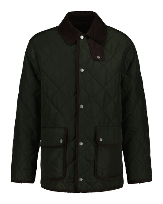 Men's Quilted Fleece Jacket - Dark Moss Green (Green Lagoon)