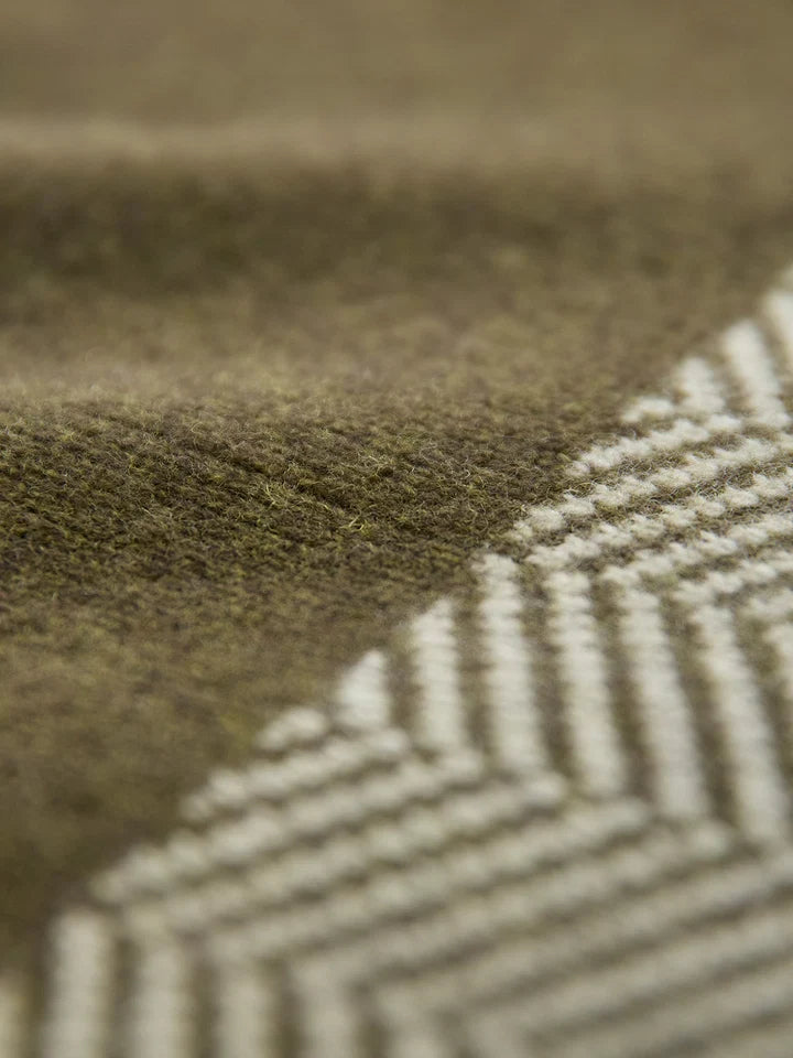 Felted Funnel Neck Jumper - Moss Chevron