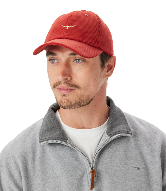 Mini Longhorn Cord Cap - Crimson