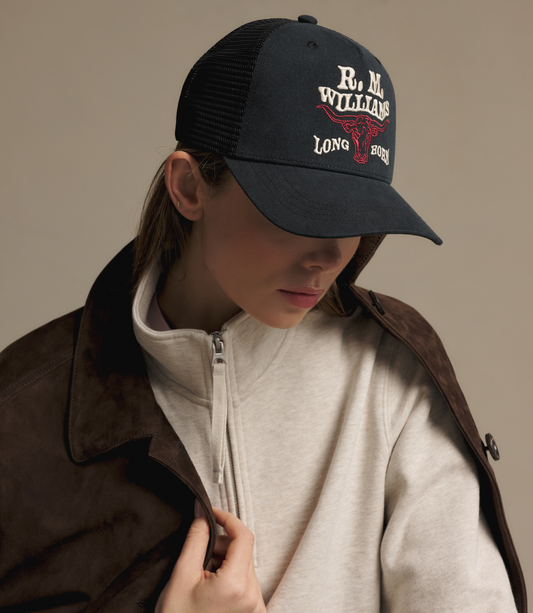 R.M.W Longhorn Trucker Cap - Black Wash