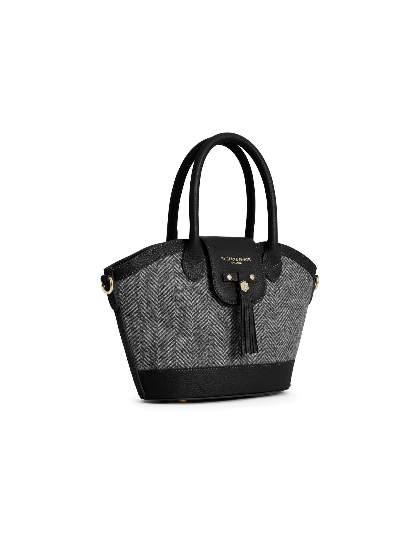 Mini Windsor Tote - Herringbone Black Leather