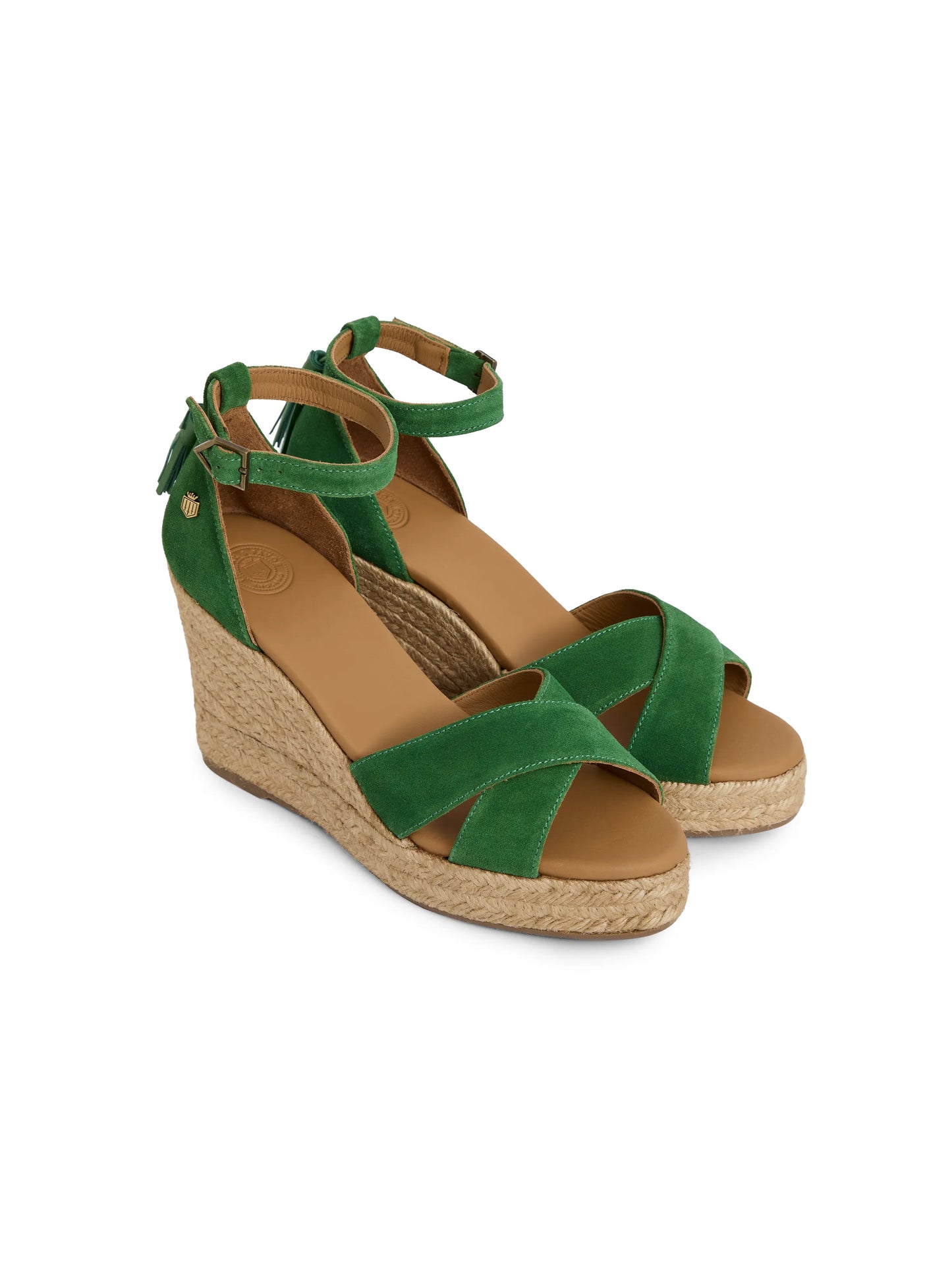 Valencia Wedge - Clover Green Suede