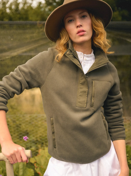 Aria 1/4 Zip Fleece - Khaki