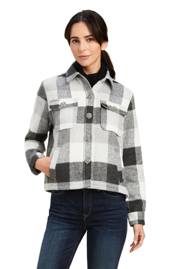 Ashford Shirt Jacket - Heather Grey Plaid