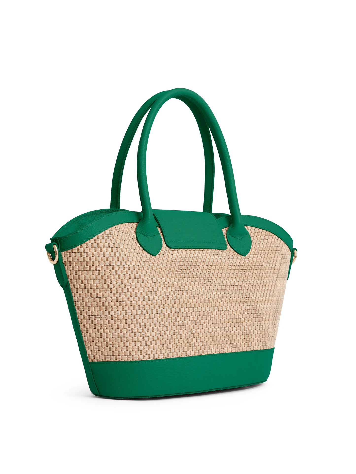 Windsor Basket Bag Clover Green Leather