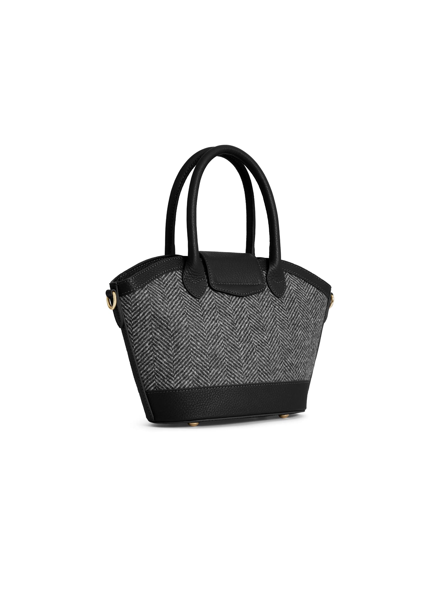 Mini Windsor Tote - Herringbone Black Leather