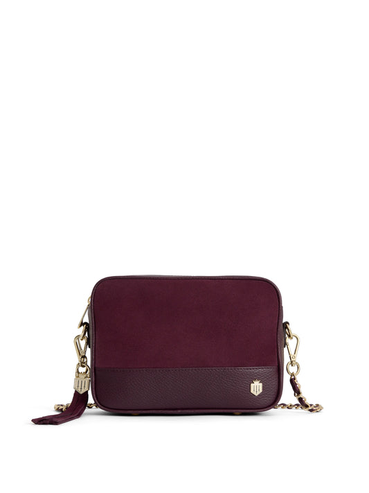 Finsbury Cross Body Bag - Elderberry Suede - PREMIUM STOCKIST EXCLUSIVE
