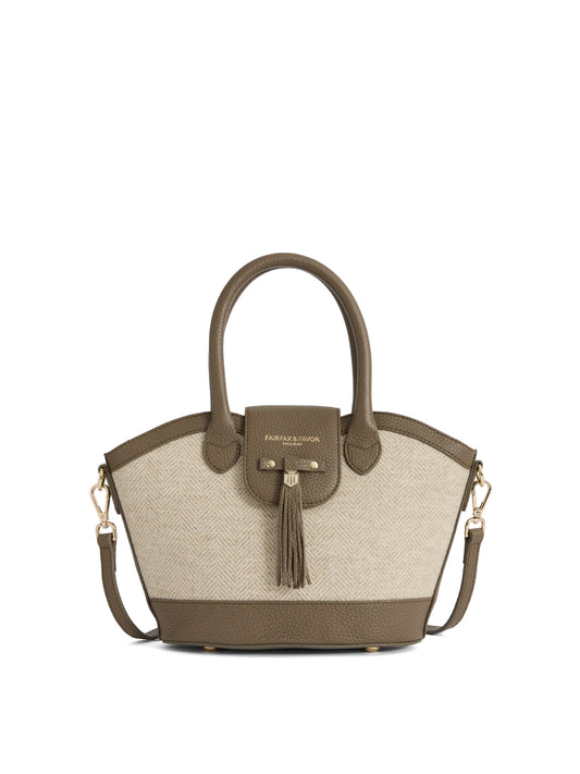 Mini Windsor Tote - Herringbone Fawn Leather
