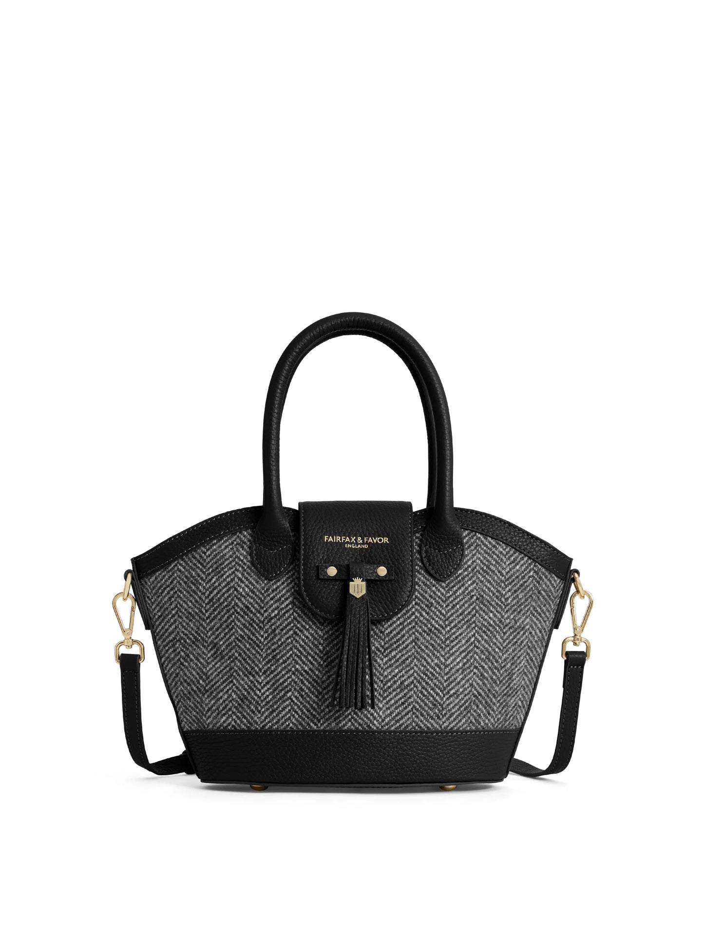 Mini Windsor Tote - Herringbone Black Leather