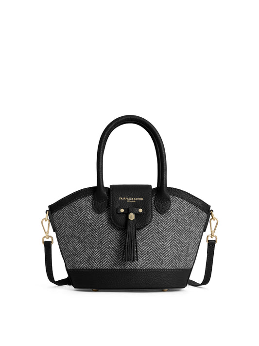 Mini Windsor Tote - Herringbone Black Leather