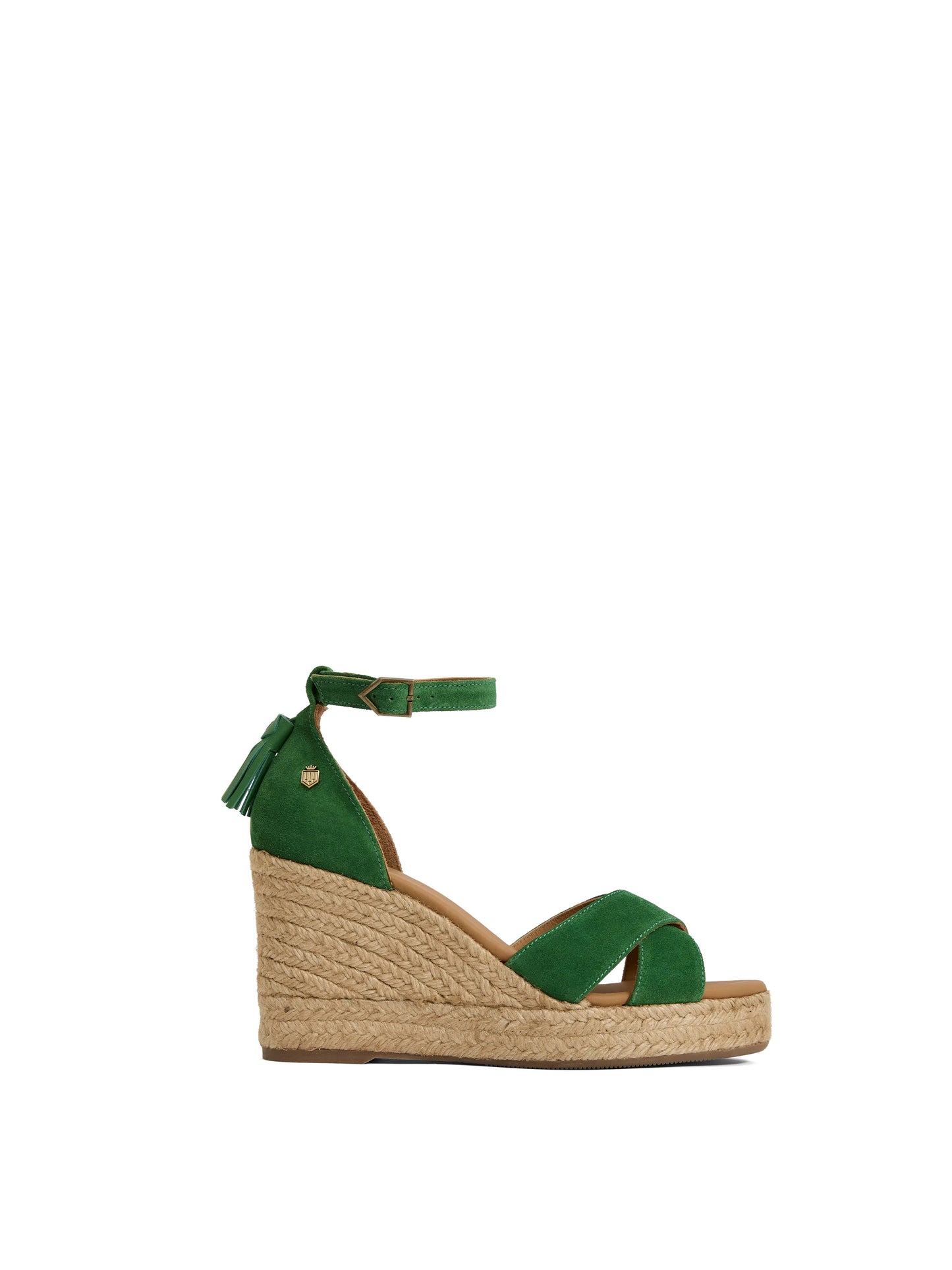 Valencia Wedge - Clover Green Suede