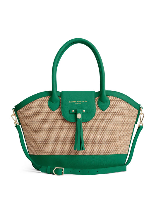 Windsor Basket Bag Clover Green Leather