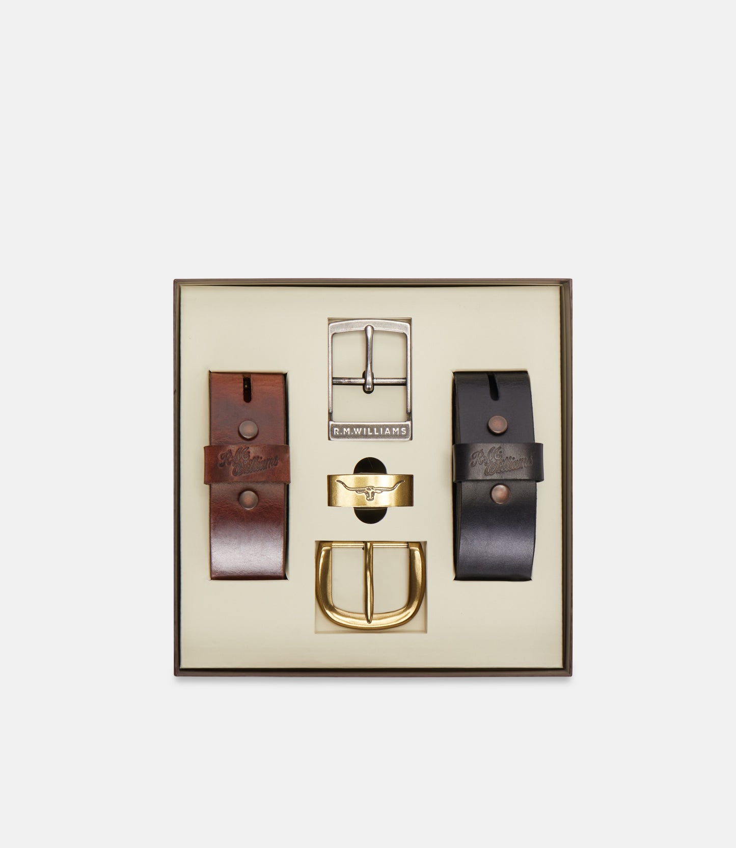 1 1/2" Belt Gift Set - Mid Brown