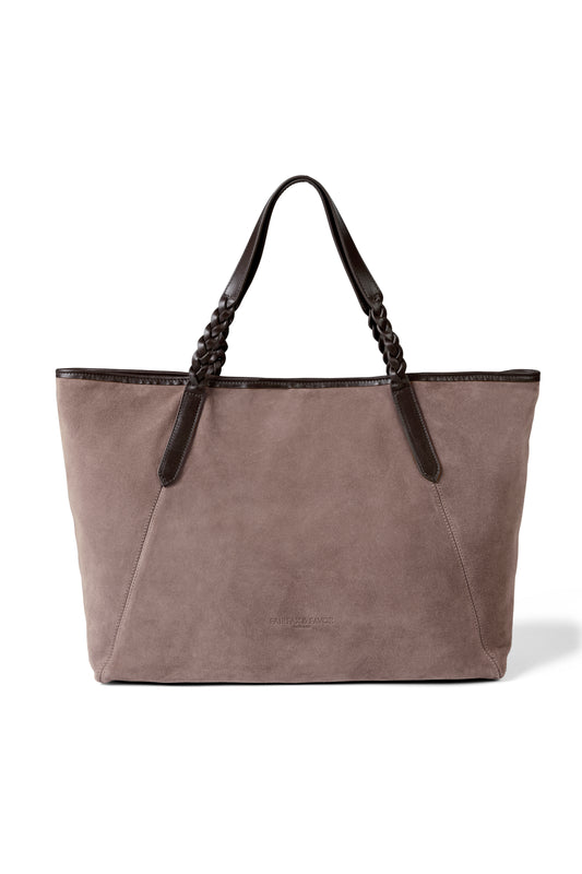 Burford Tote - Deep Taupe Suede
