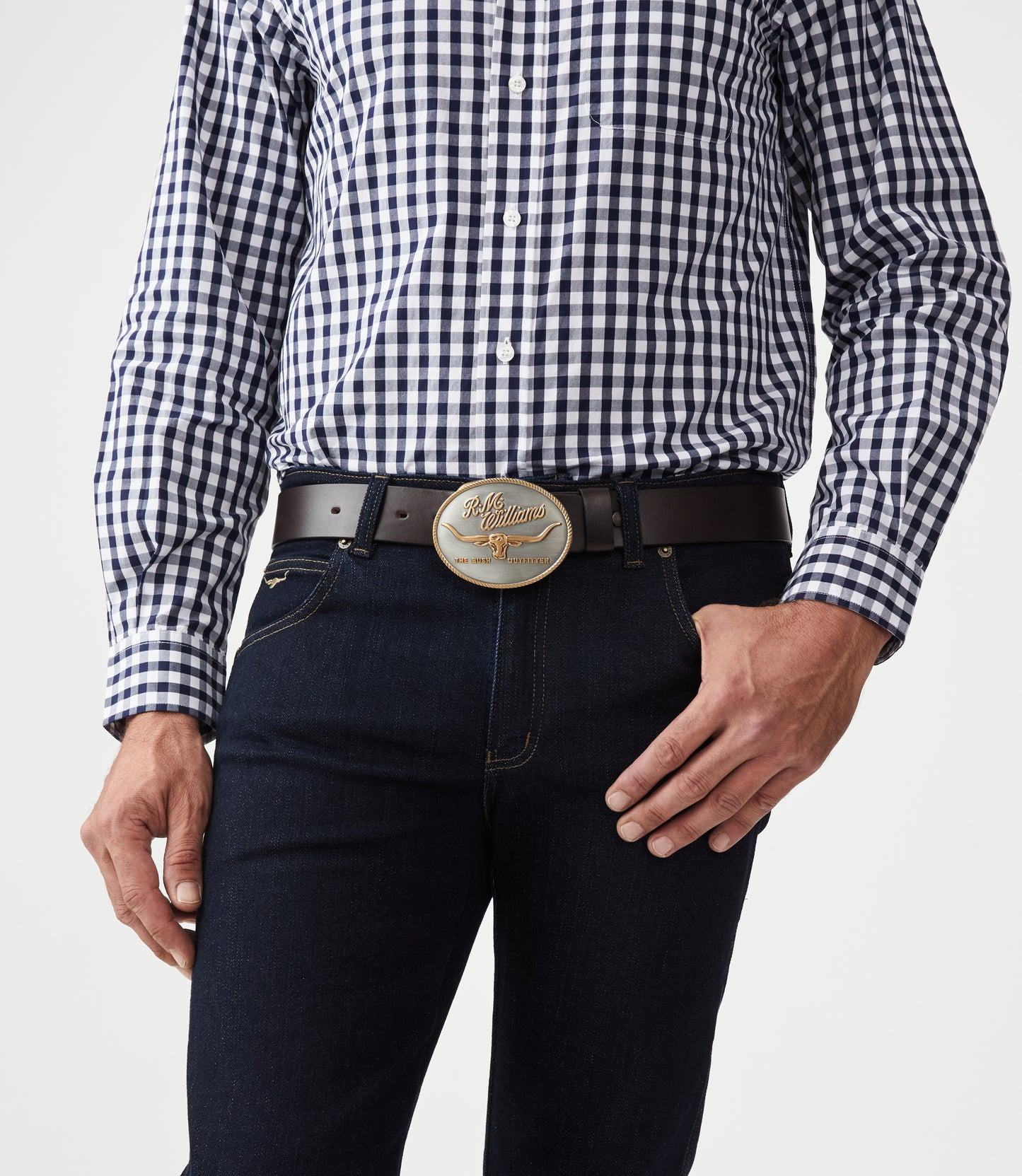R. M. Williams Logo Buckle - Silver Gold