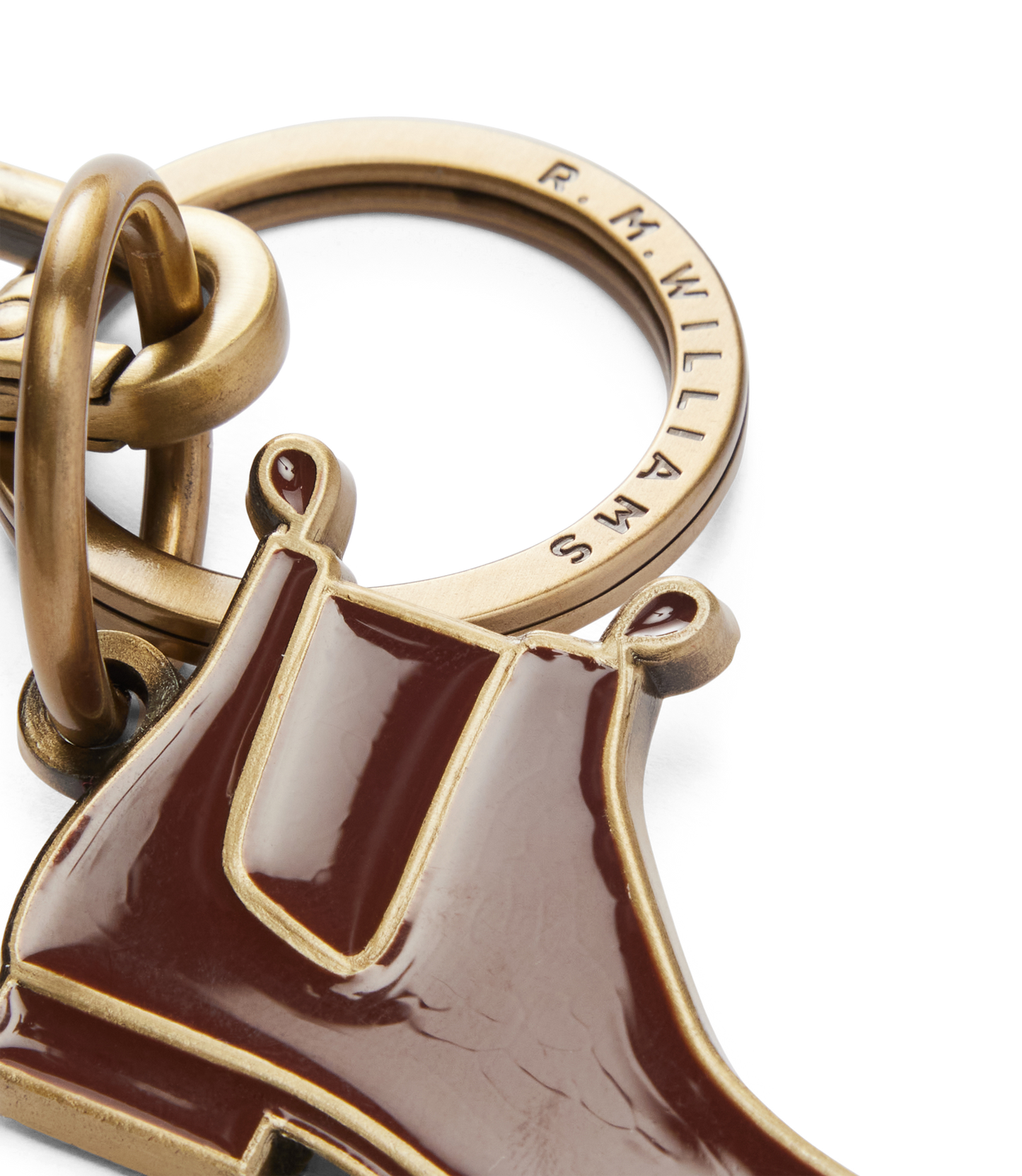 Boot Enamel Keyring - Chestnut