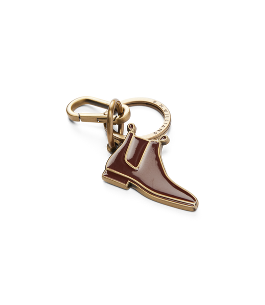Boot Enamel Keyring - Chestnut