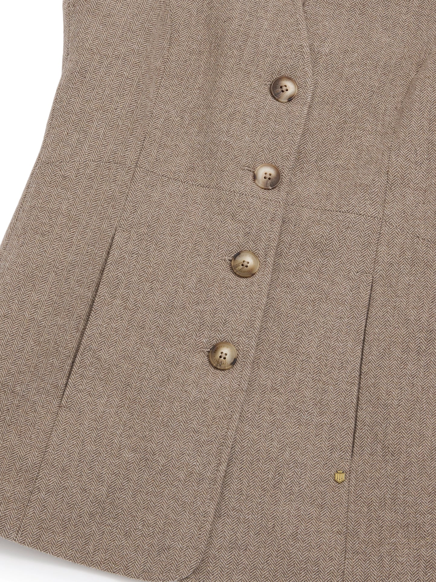 Eliza Herringbone Gilet - Driftwood