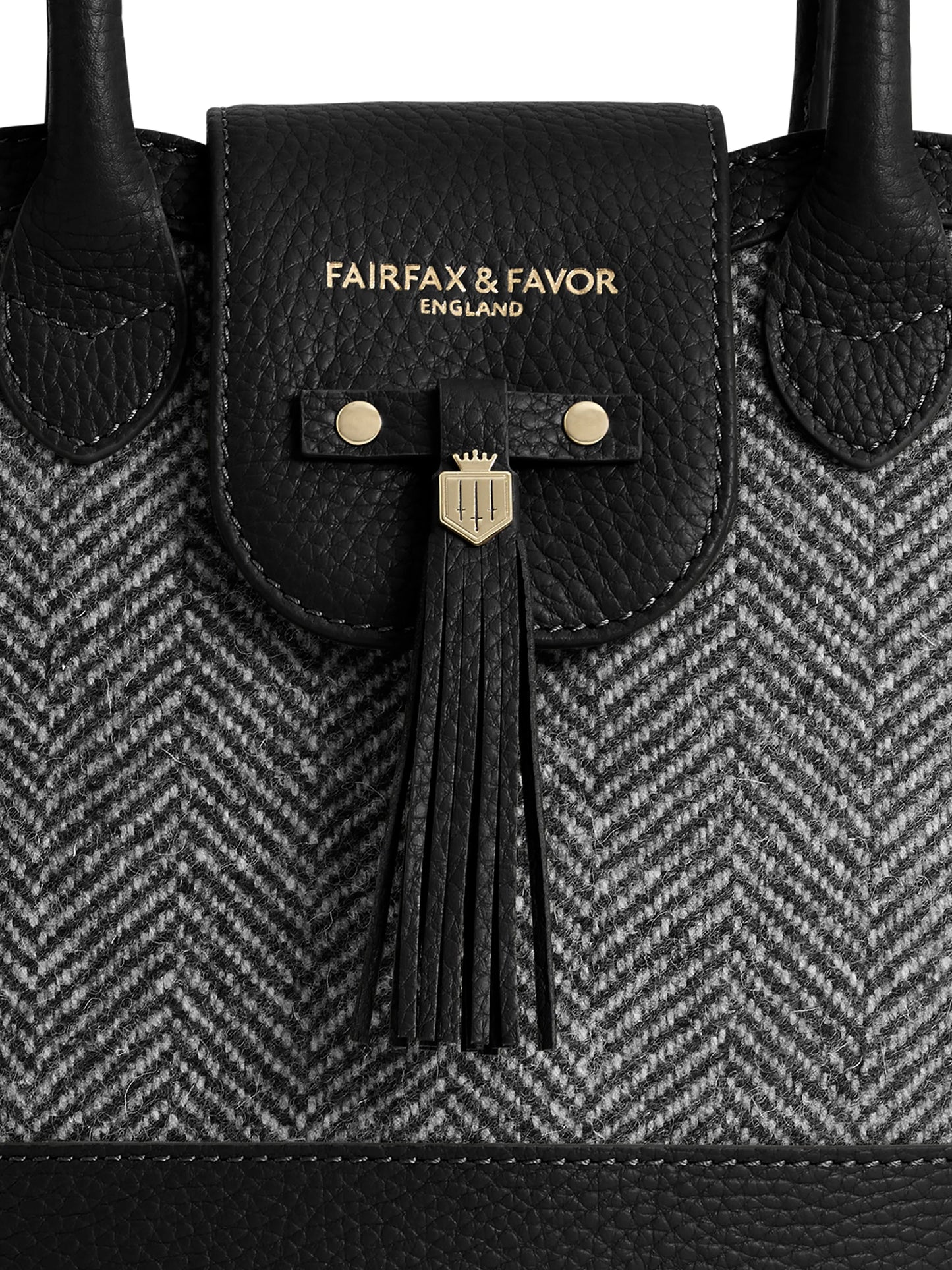 Mini Windsor Tote - Herringbone Black Leather