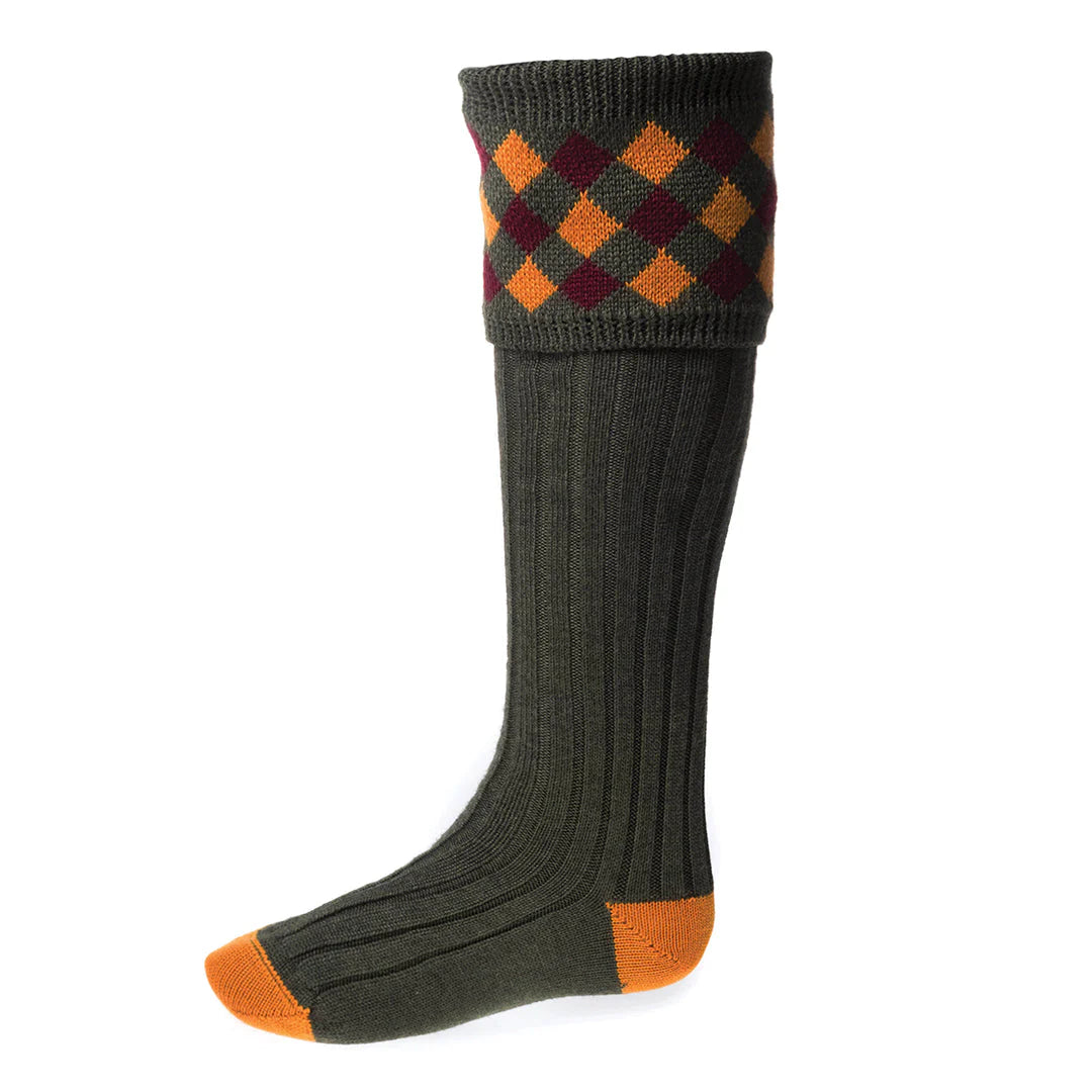 Chequers Socks - Spruce