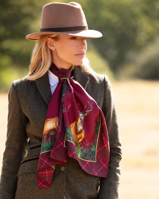 Classic Silk Scarf 'Caledonia' - Holly Berry