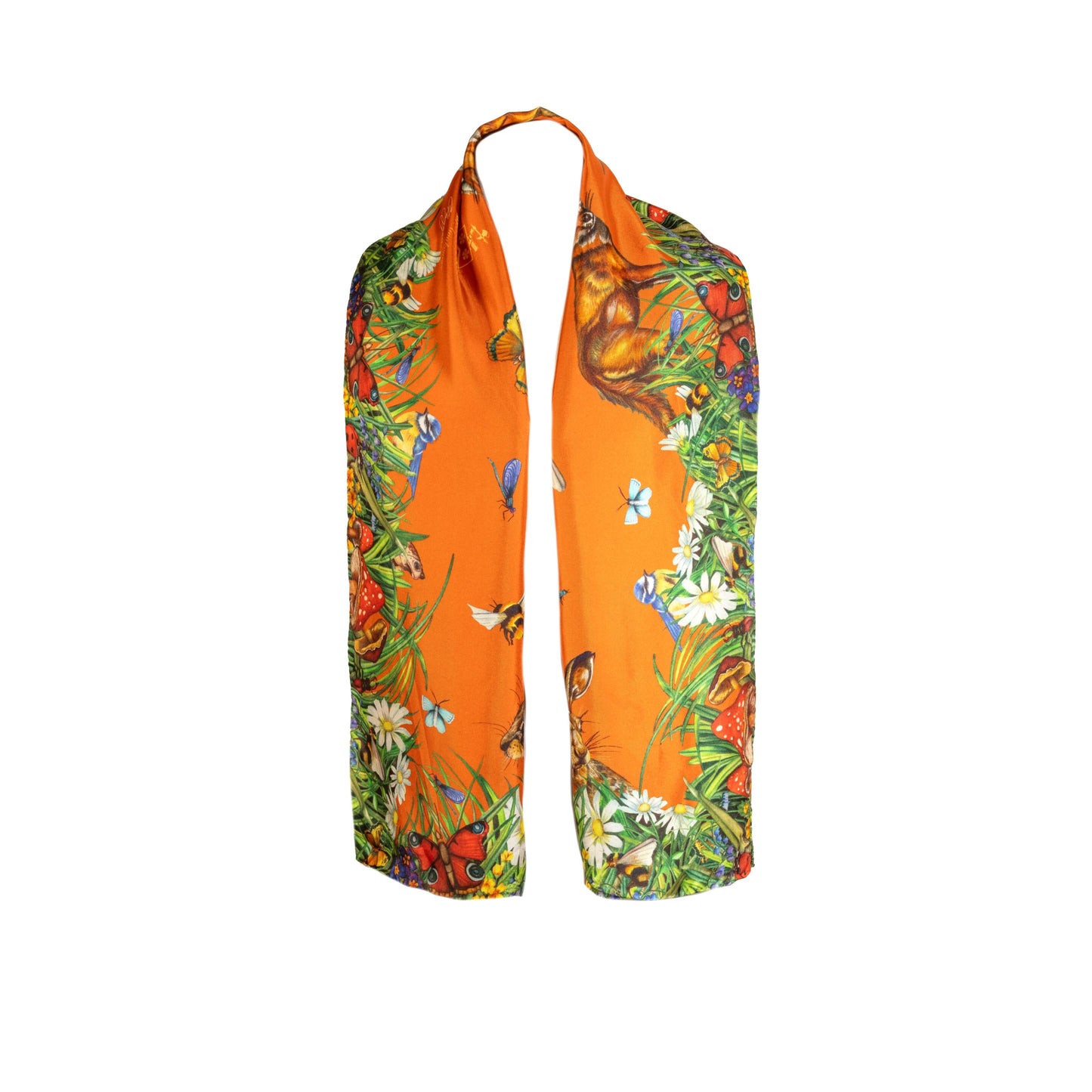 Classic Silk Scarf 'Spiritual Awakening' - Saffron