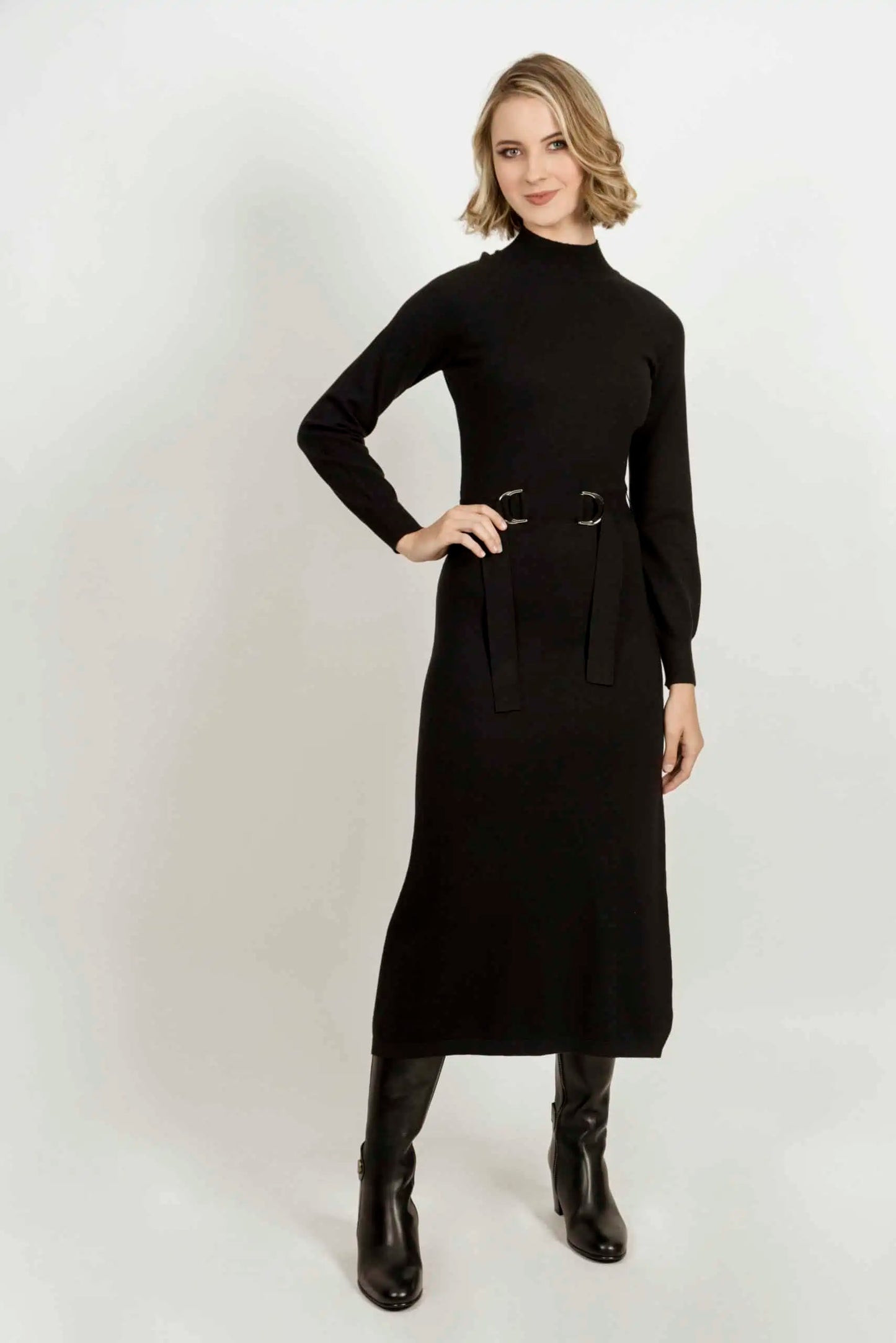 Claudia Knitted Dress - Black