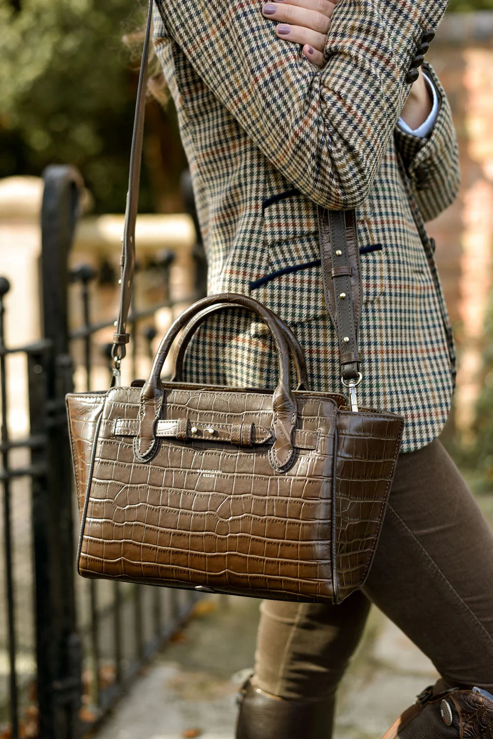 Middleton Leather Bag - Chocolate Croc