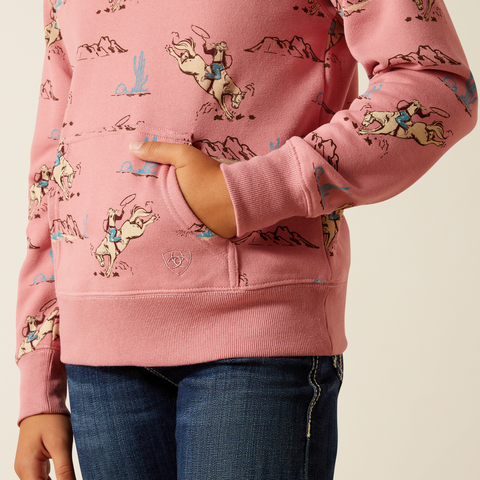 Girls' Bronc Scene 1/4 Zip Sweatshirt - Bronc Toile