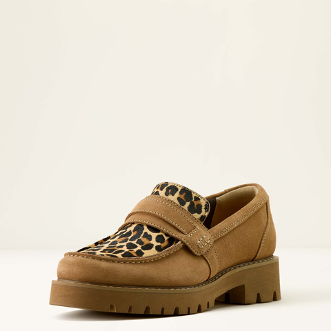 Stratford Lug Loafer - Tan Suede/Leopard Hair On
