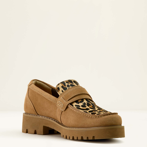 Stratford Lug Loafer - Tan Suede/Leopard Hair On