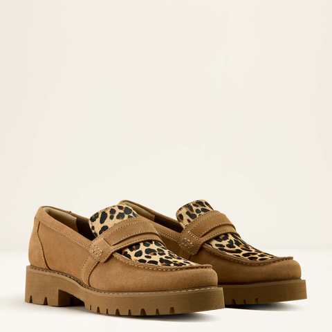 Stratford Lug Loafer - Tan Suede/Leopard Hair On