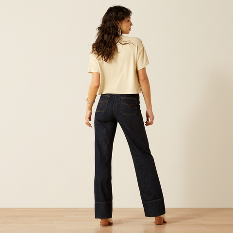 Ultra High Rise Tomboy Western Utility Wide Leg Jean - Rinse