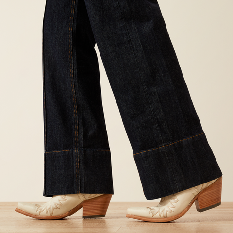Ultra High Rise Tomboy Western Utility Wide Leg Jean - Rinse