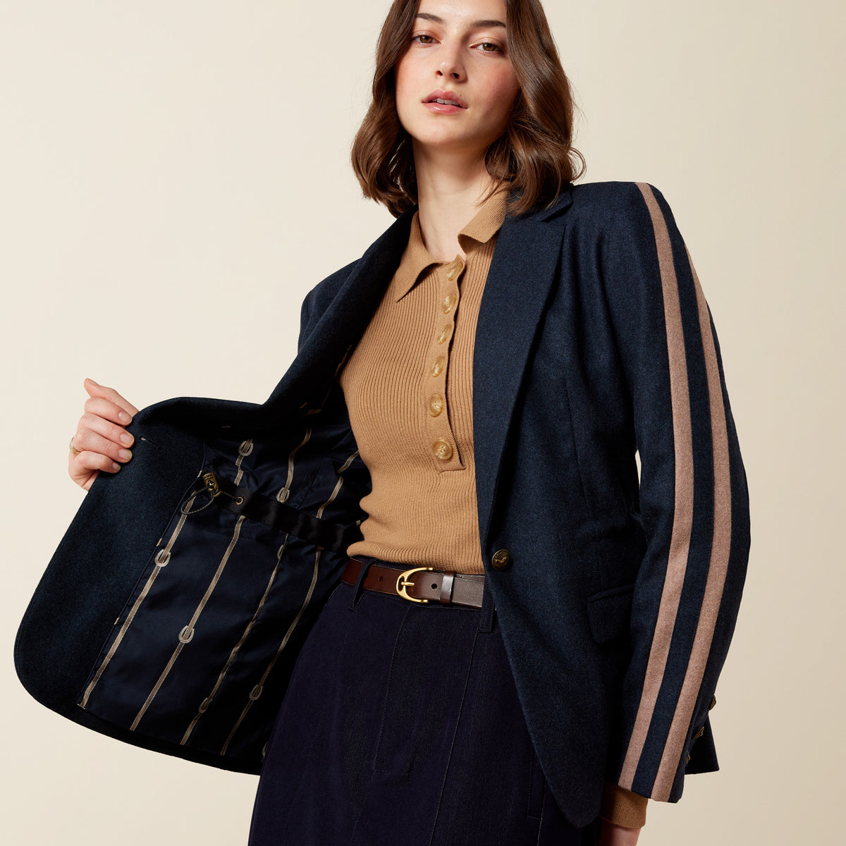 Dornie Wool Blazer - Navy