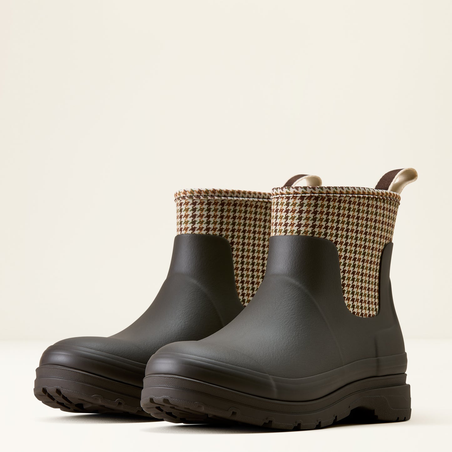 Women's Kelmarsh Shortie Rubber Boot - Chocolate/Tan Twill