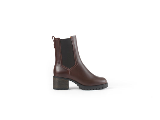 Heeled Boudica - Mahogany Leather