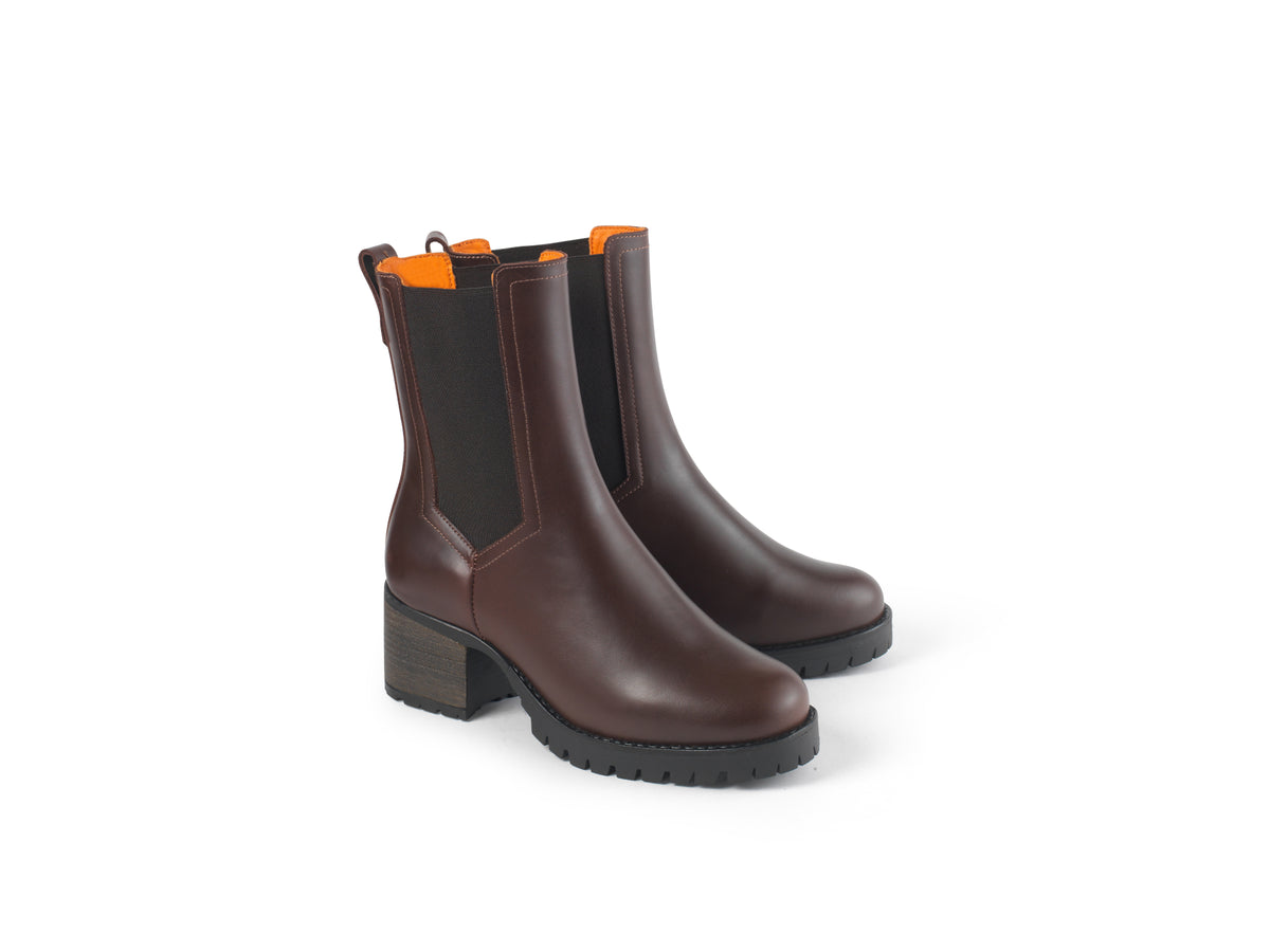 Heeled Boudica - Mahogany Leather