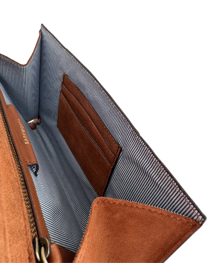 Foxley Clutch Bag - Tan Croc Embossed Leather