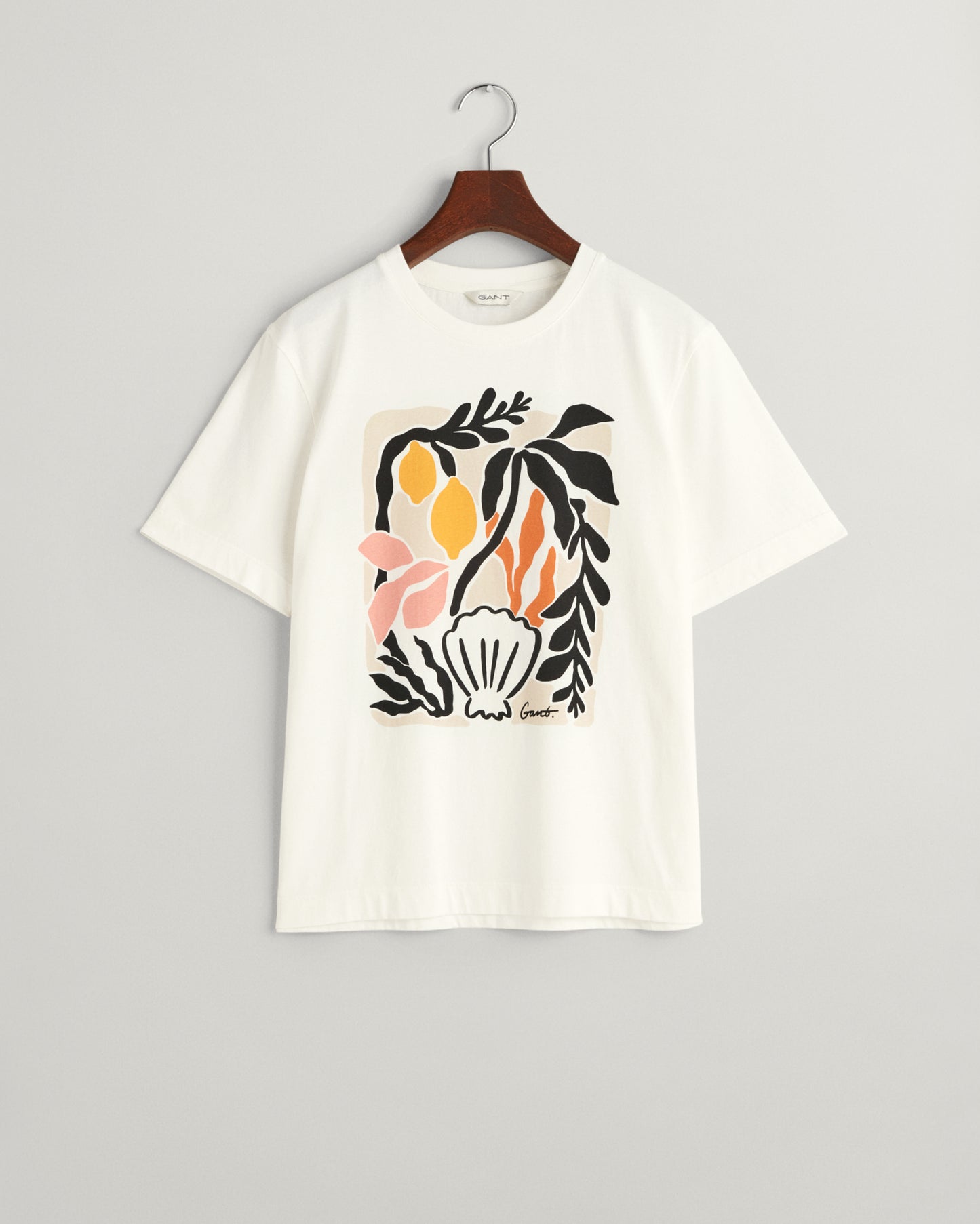 Palm Print T-Shirt - Eggshell