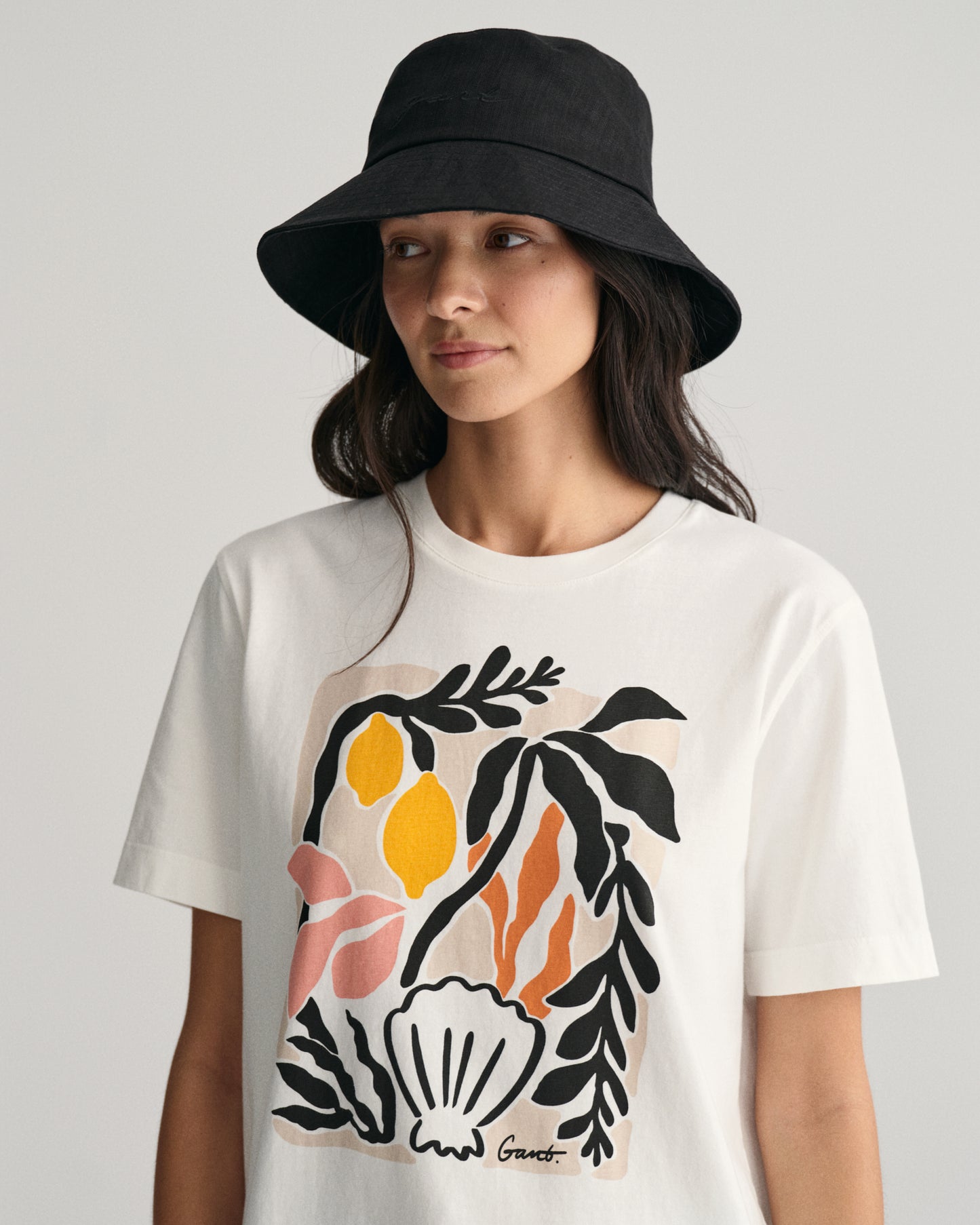 Palm Print T-Shirt - Eggshell