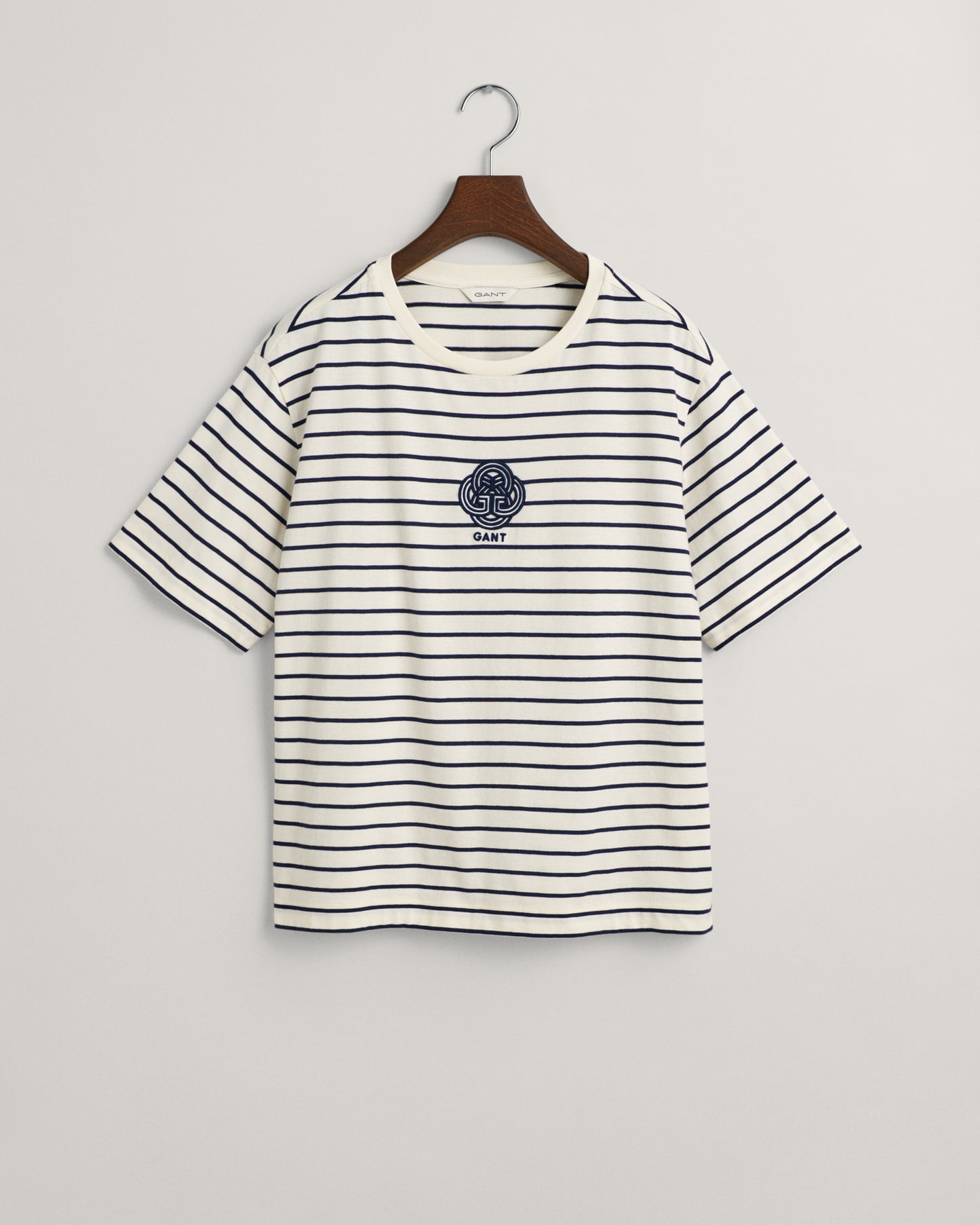 Striped Monogram T-Shirt - Cream