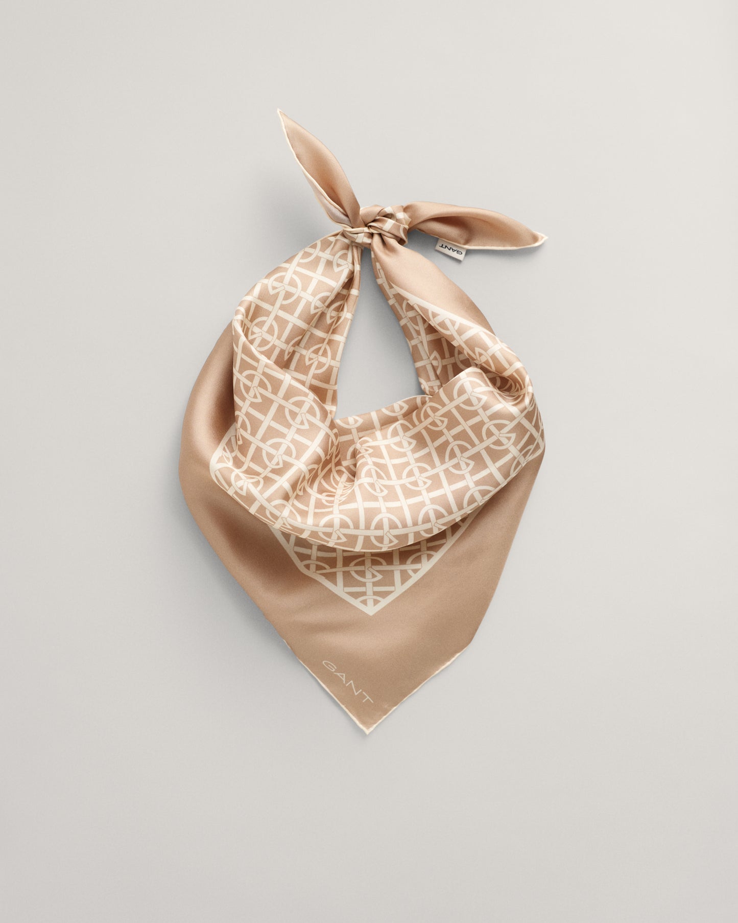 G Patterned Silk Scarf - Dark Khaki