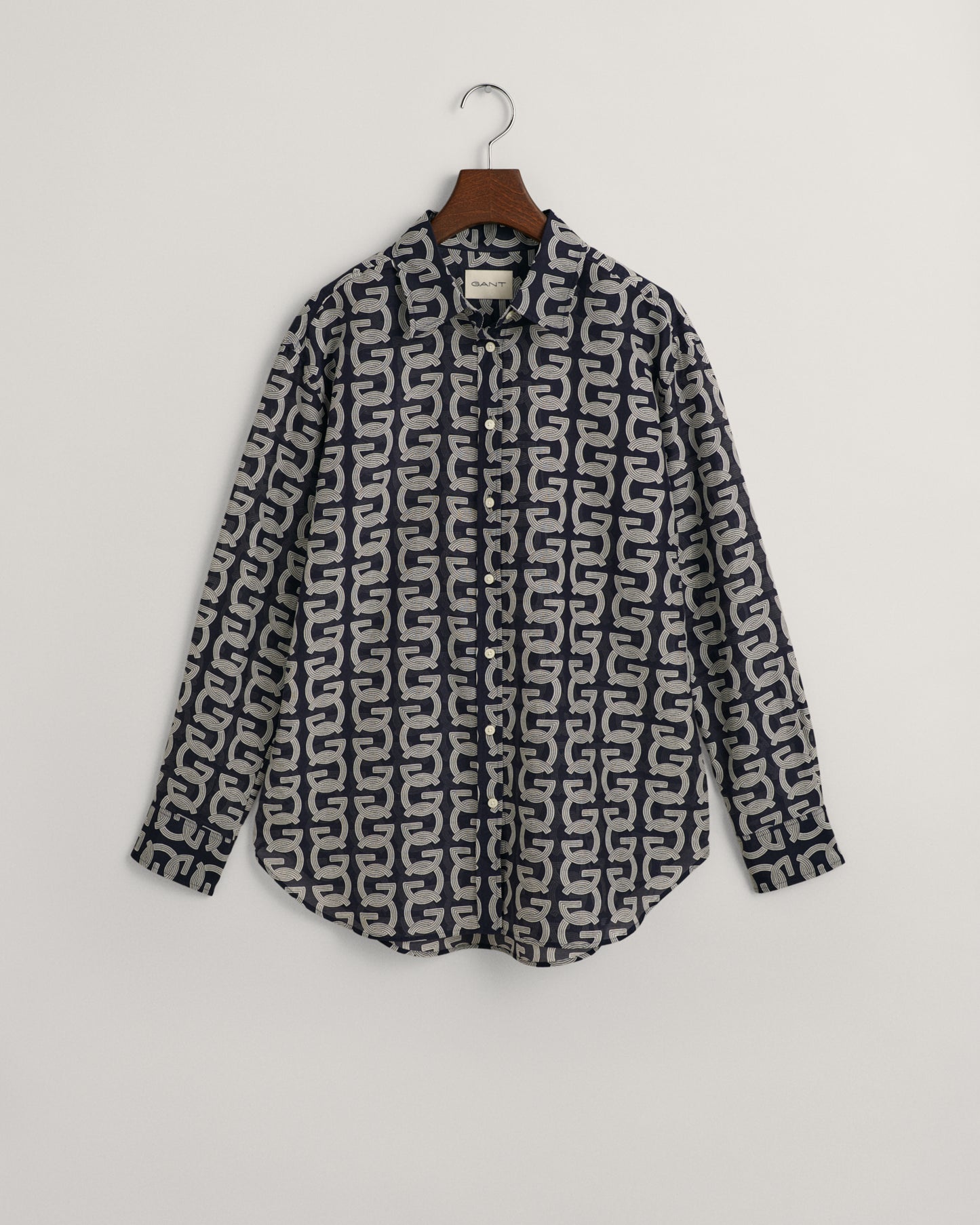 Relaxed Fit G Patterned Cotton Silk Shirt - Evening Blue