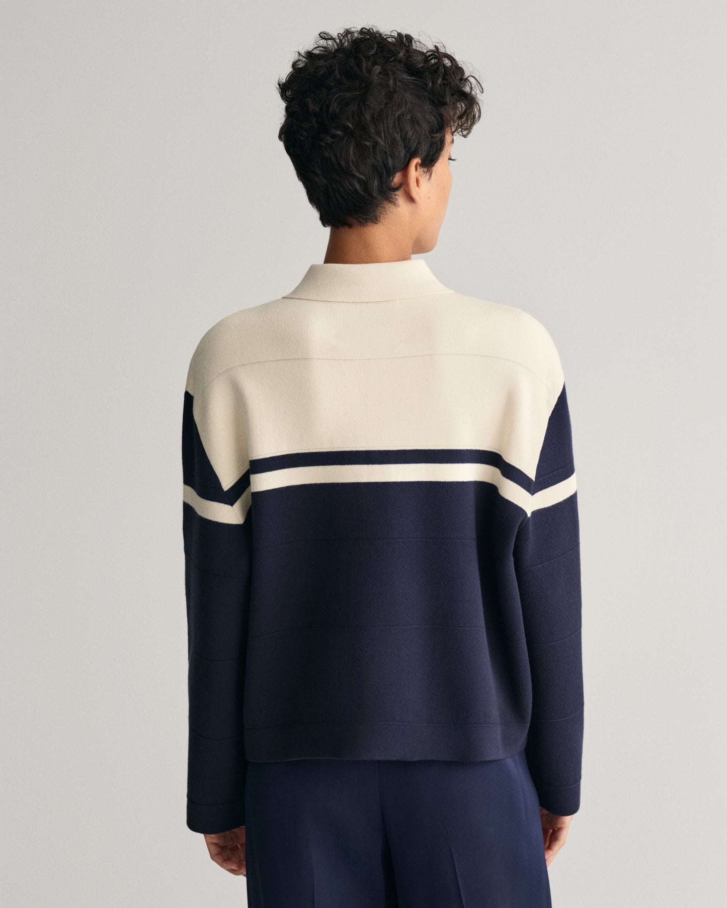 Colour Blocked Cardigan - Evening Blue