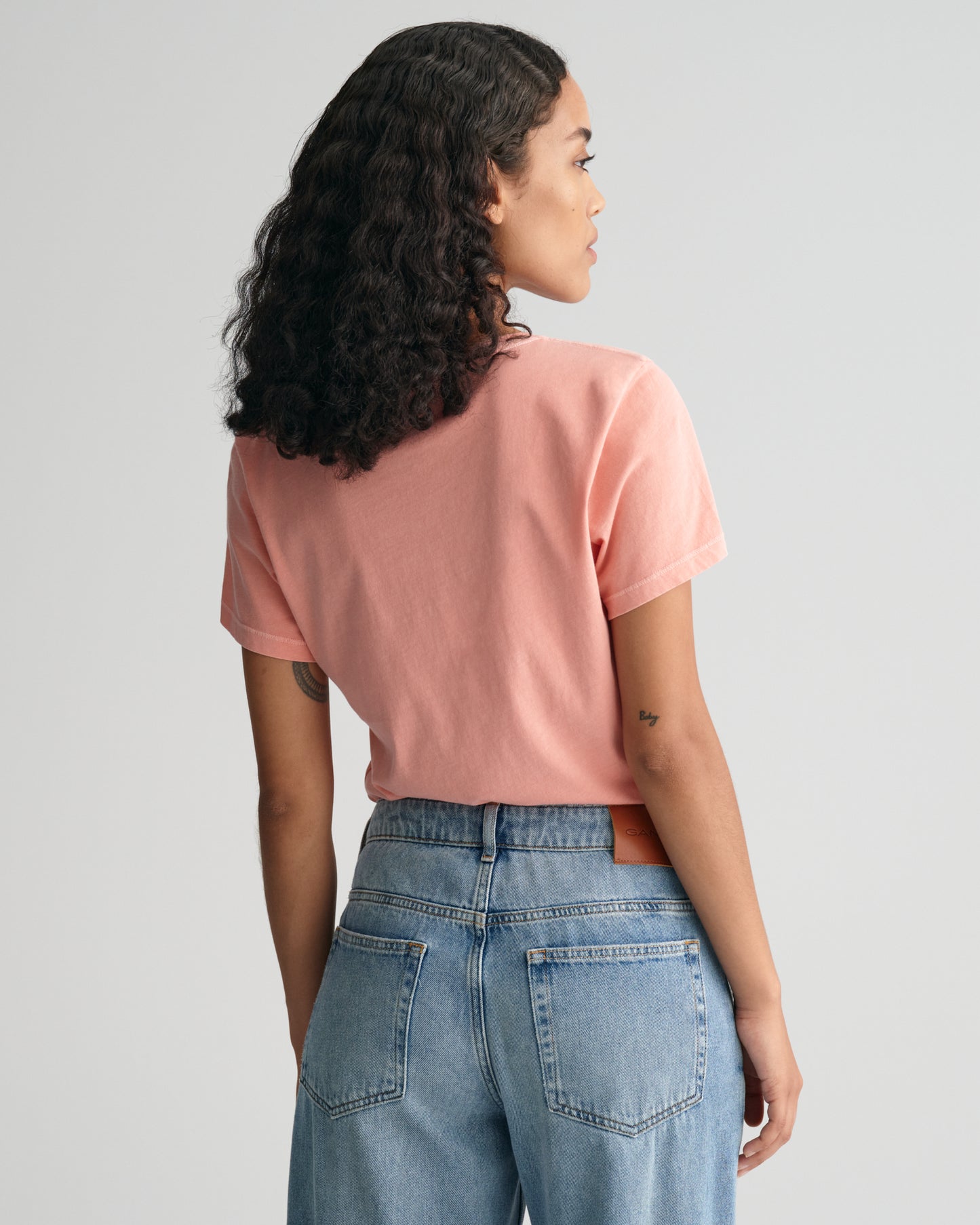 Sunfaded Crew Neck T-Shirt - Peachy Pink