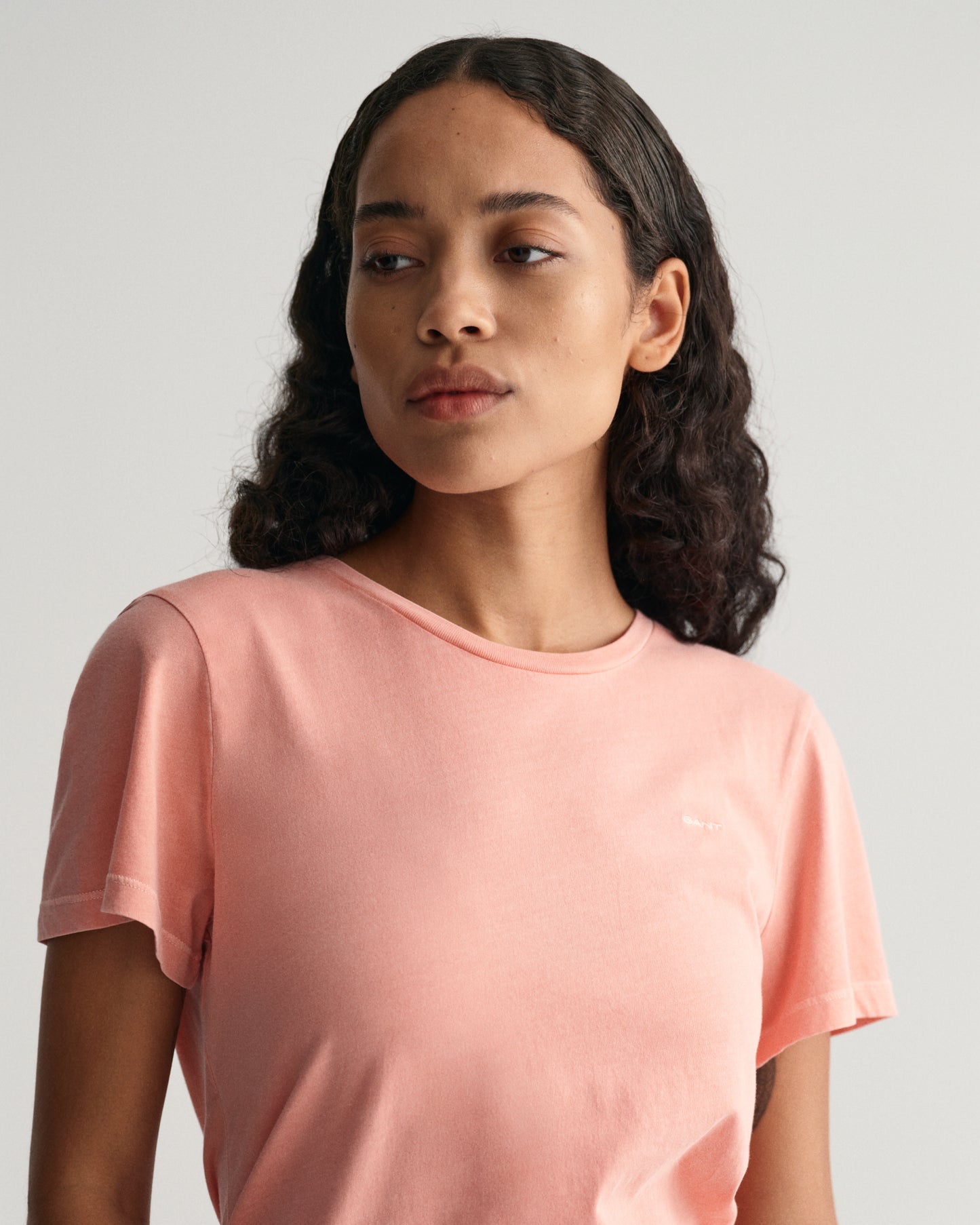 Sunfaded Crew Neck T-Shirt - Peachy Pink