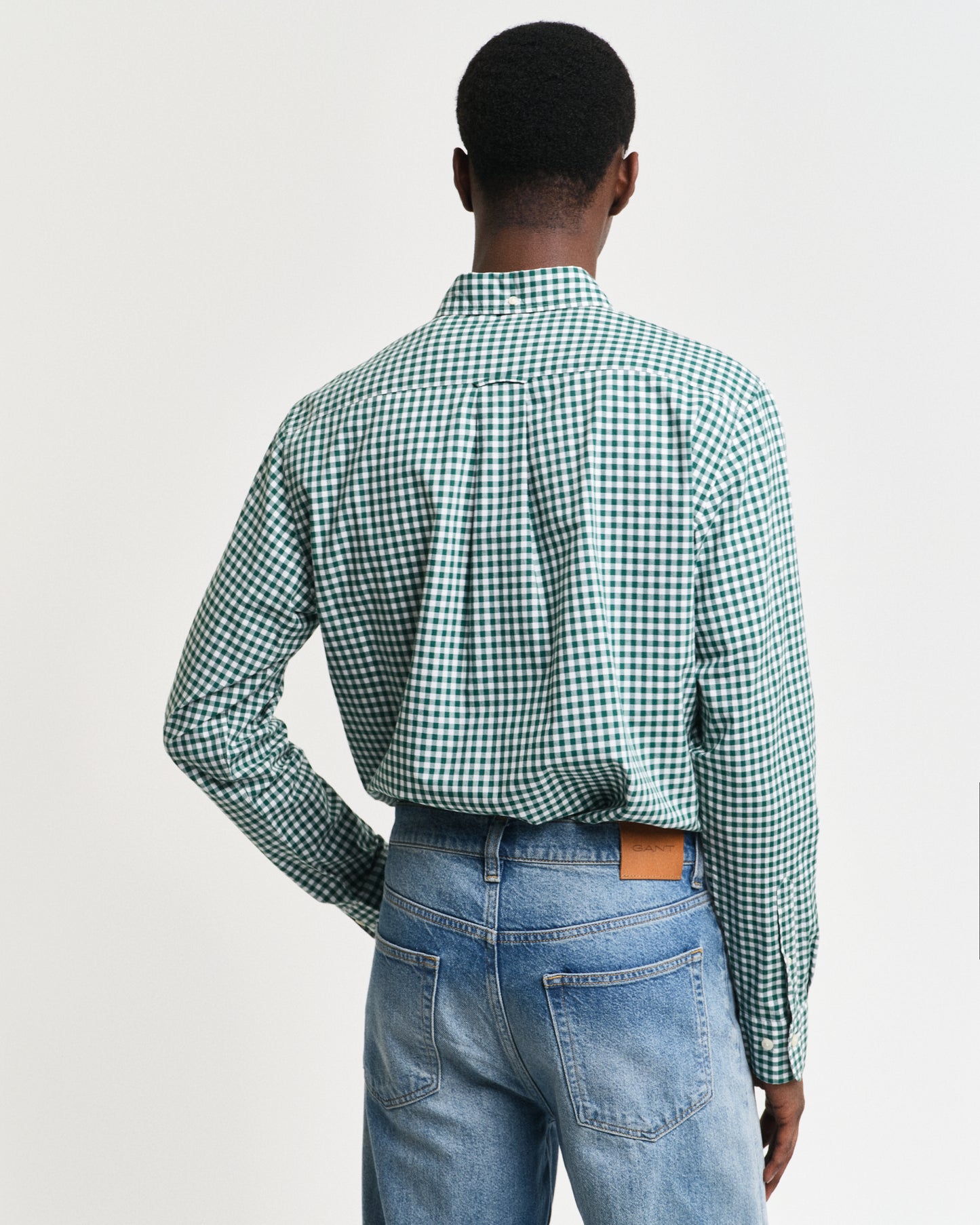 Regular Fit Classic Gingham Poplin Shirt - Deep Forest Green