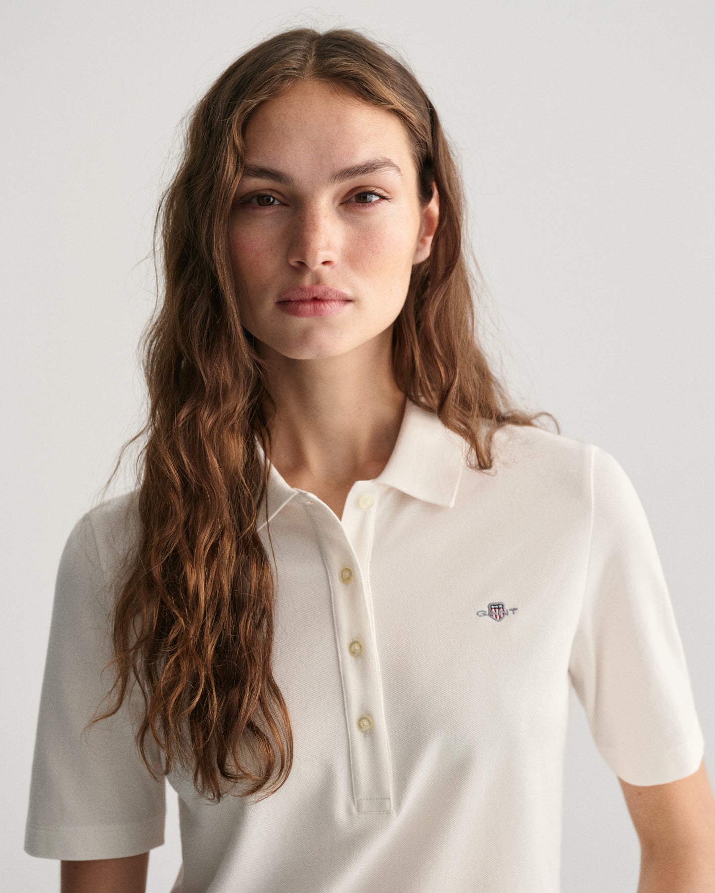 Shield Piqué Polo Shirt - Eggshell